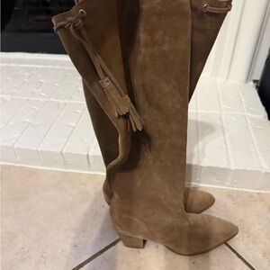 Sole Society Women’s Aresa Tassel Brown Knee High Boots